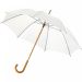 23” Jova-sateenvarjo, puinen varsi ja kahva Valkoinen