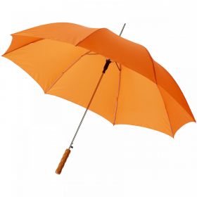 23” Lisa-sateenvarjo puukahvalla, automaattisesti avautuva Oranssinpunainen
