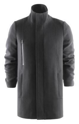 Hybrid Wool Coat Musta