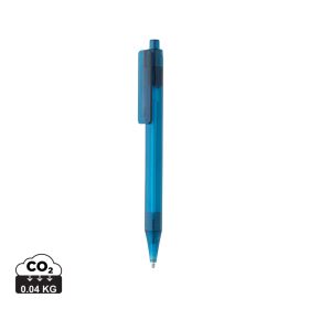 GRS RPET X8 läpikuultava kynä Sininen