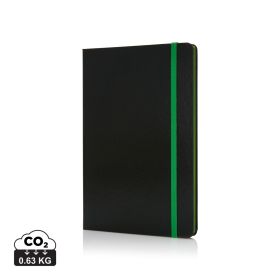 Deluxe kovakantinen A5 muistikirja värillisellä kyljellä Vihreä