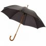 23” Jova-sateenvarjo, puinen varsi ja kahva Musta