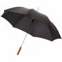 23” Lisa-sateenvarjo puukahvalla, automaattisesti avautuva Musta